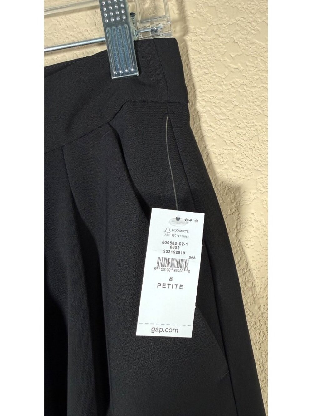 GAP 365 High Rise Pleated Trouser Pants Black Career - Picture 8 of 13